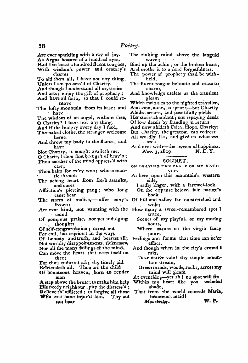 Monthly Repository (1806-1838) and Unitarian Chronicle (1832-1833): F Y, 1st edition: 38