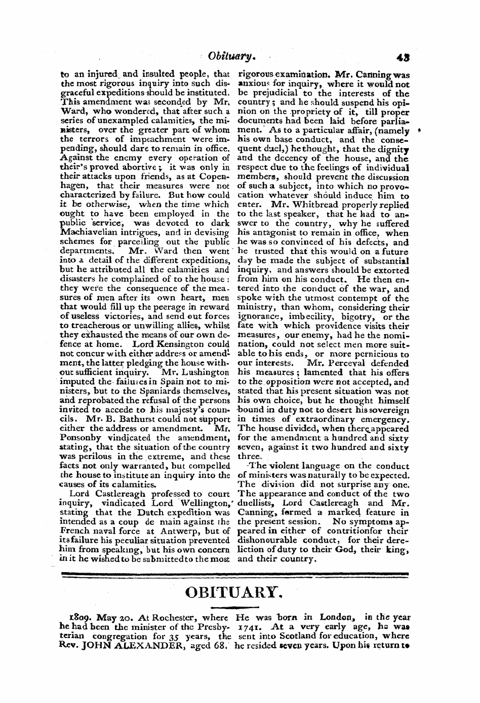 Monthly Repository (1806-1838) and Unitarian Chronicle (1832-1833): F Y, 1st edition - Obituary.