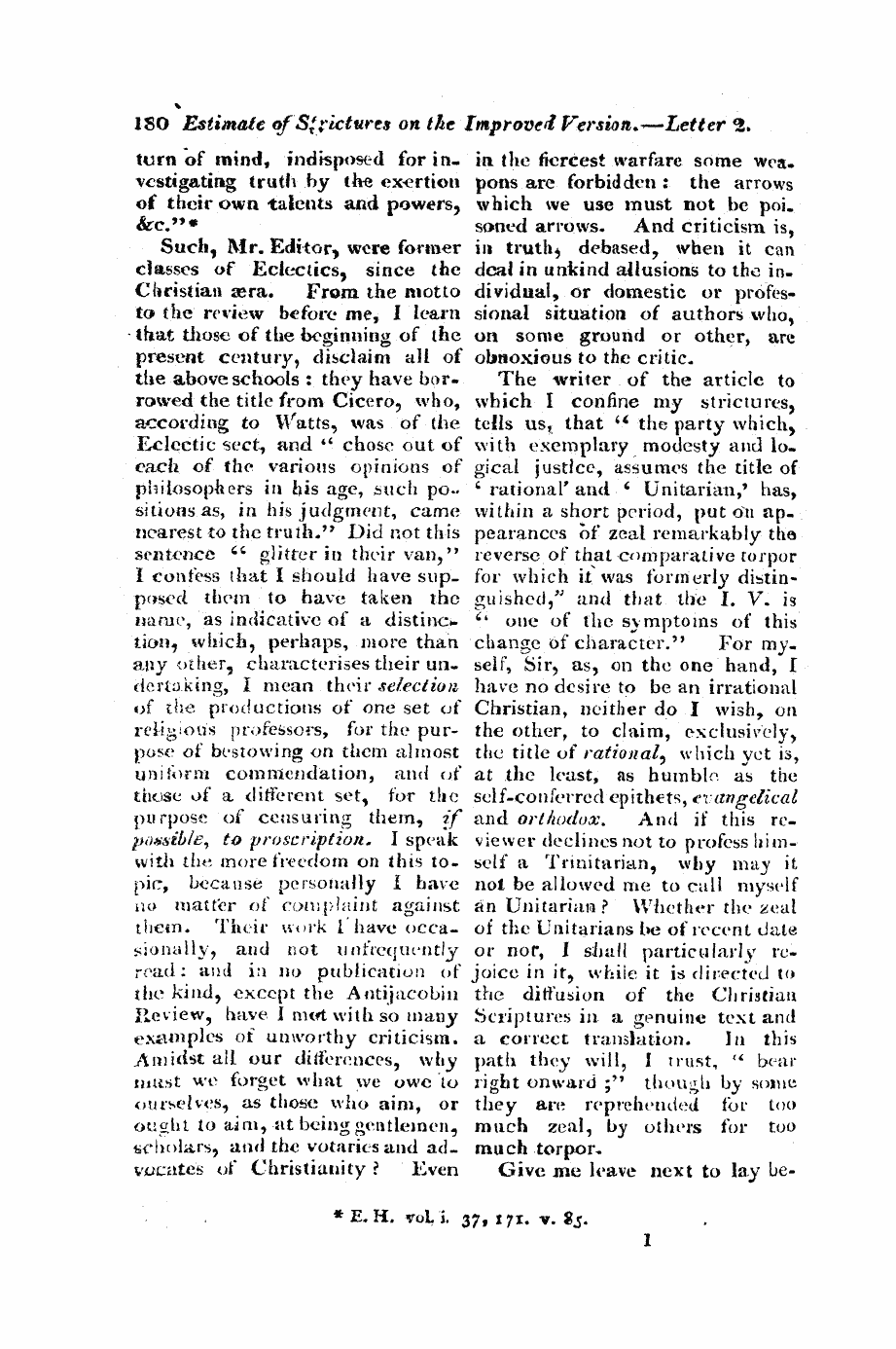 Monthly Repository (1806-1838) and Unitarian Chronicle (1832-1833): F Y, 1st edition: 20