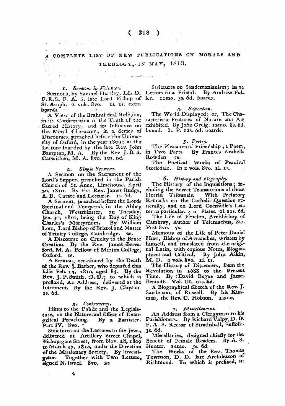 Monthly Repository (1806-1838) and Unitarian Chronicle (1832-1833): F Y, 1st edition - Untitled Article