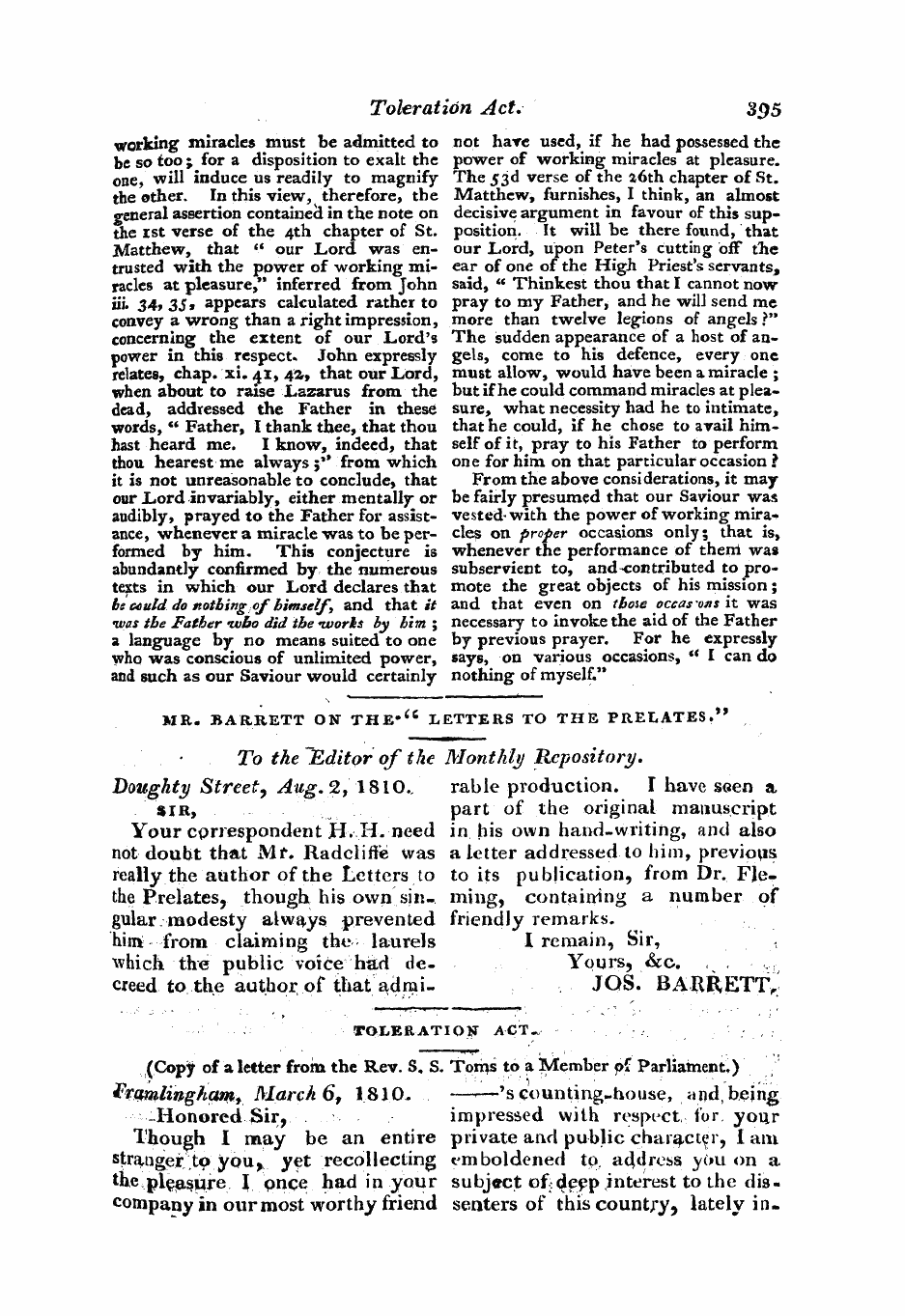 Monthly Repository (1806-1838) and Unitarian Chronicle (1832-1833): F Y, 1st edition - Untitled Article