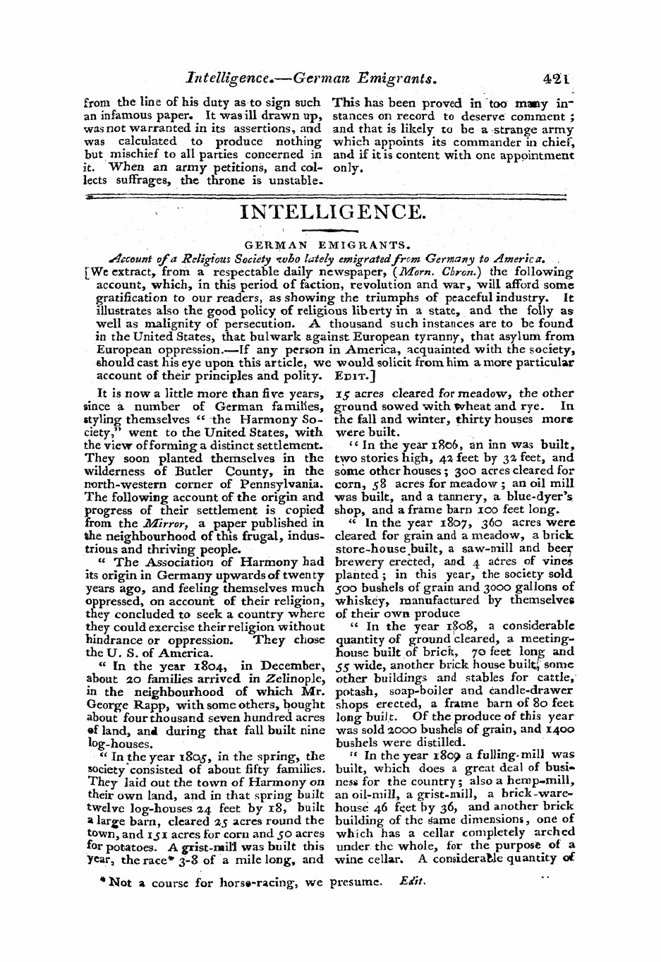 Monthly Repository (1806-1838) and Unitarian Chronicle (1832-1833): F Y, 1st edition - Intelligence.