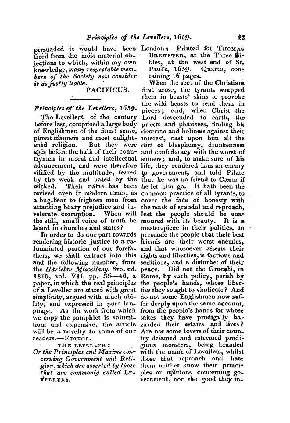 Monthly Repository (1806-1838) and Unitarian Chronicle (1832-1833): F Y, 1st edition - Untitled Article