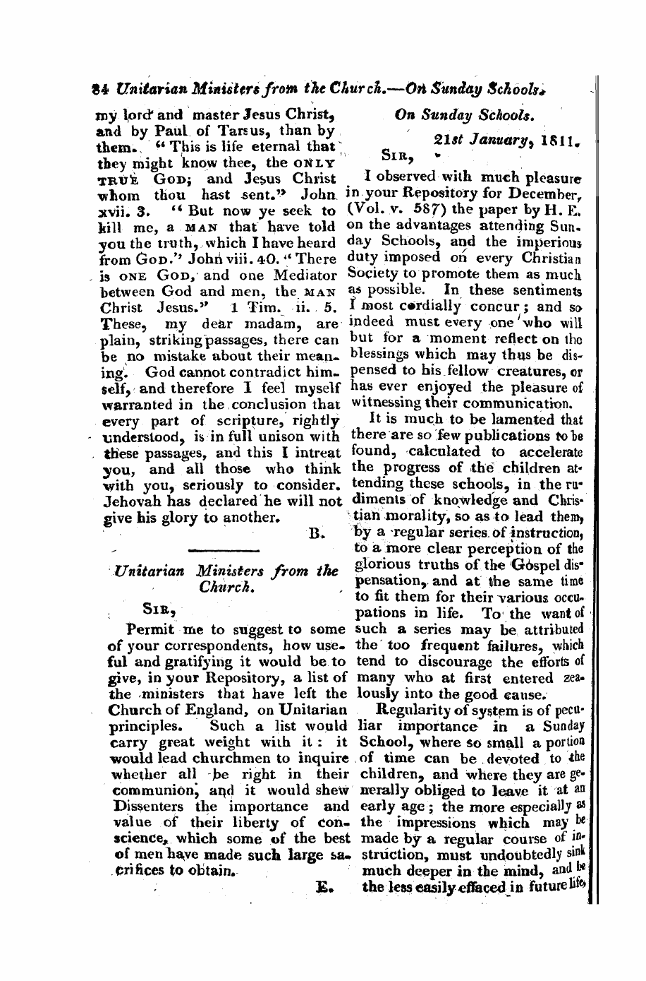 Monthly Repository (1806-1838) and Unitarian Chronicle (1832-1833): F Y, 1st edition - Untitled Article