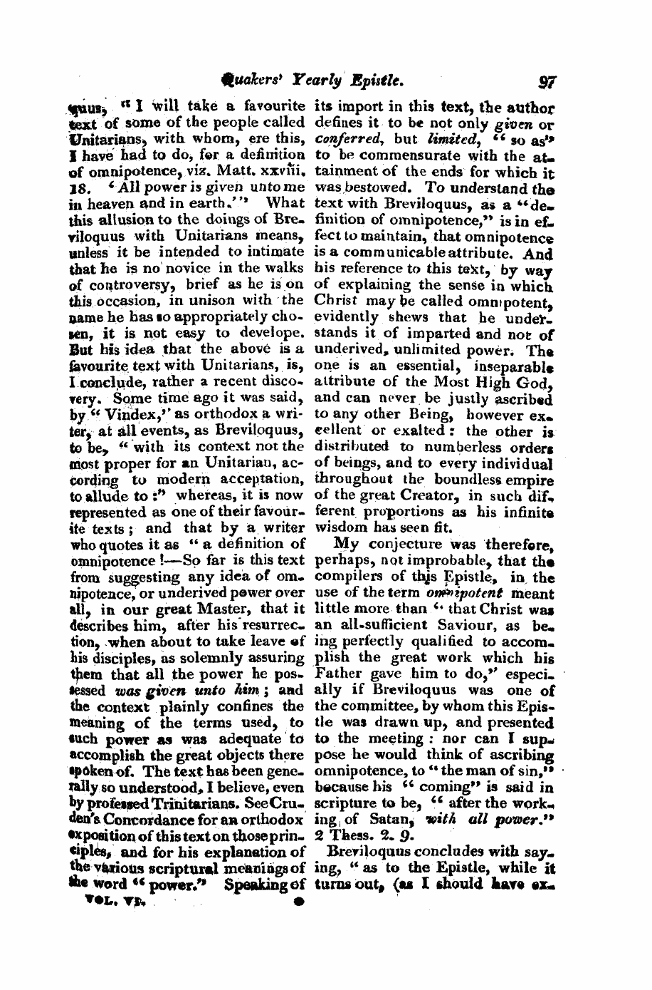 Monthly Repository (1806-1838) and Unitarian Chronicle (1832-1833): F Y, 1st edition - Untitled Article