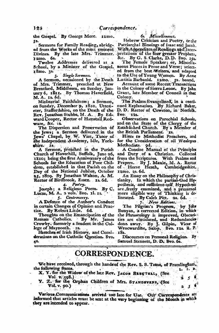 Monthly Repository (1806-1838) and Unitarian Chronicle (1832-1833): F Y, 1st edition: 64