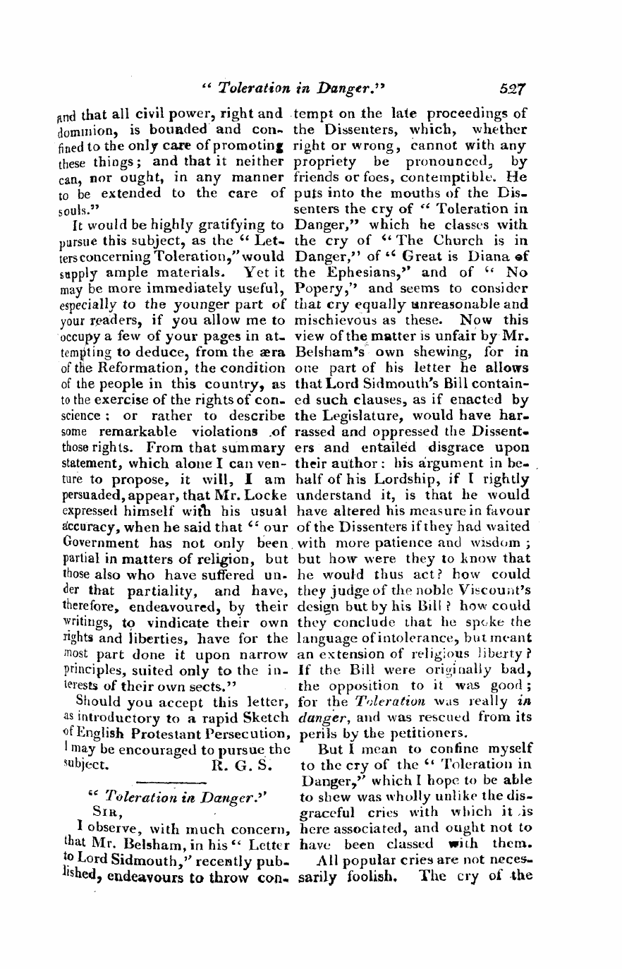 Monthly Repository (1806-1838) and Unitarian Chronicle (1832-1833): F Y, 1st edition - Untitled Article