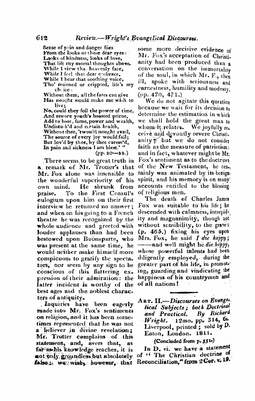 Monthly Repository (1806-1838) and Unitarian Chronicle (1832-1833): F Y, 1st edition - Untitled Article