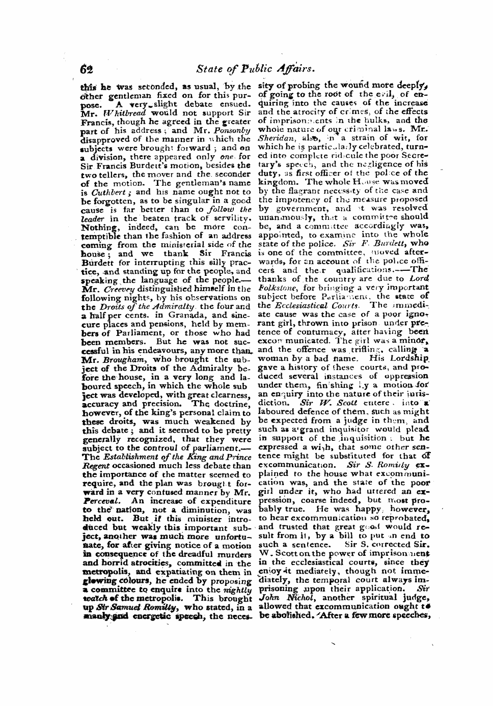 Monthly Repository (1806-1838) and Unitarian Chronicle (1832-1833): F Y, 1st edition: 62