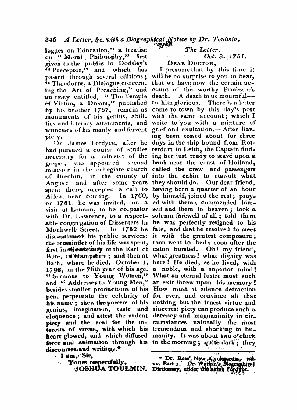 Monthly Repository (1806-1838) and Unitarian Chronicle (1832-1833): F Y, 1st edition - Untitled Article