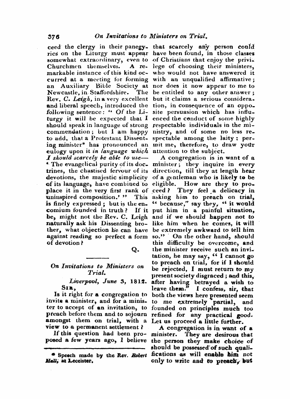 Monthly Repository (1806-1838) and Unitarian Chronicle (1832-1833): F Y, 1st edition - Untitled Article