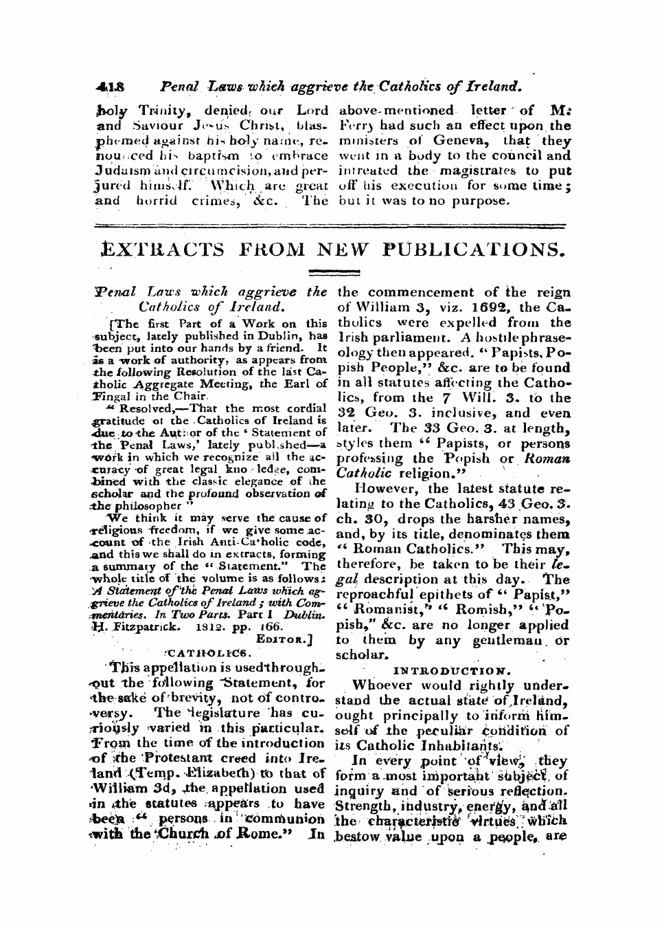 Monthly Repository (1806-1838) and Unitarian Chronicle (1832-1833): F Y, 1st edition: 10