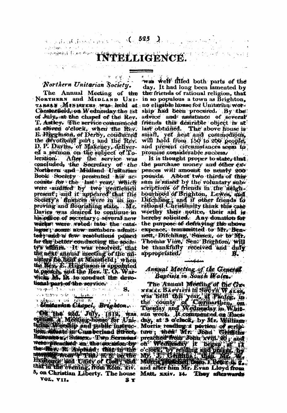 Monthly Repository (1806-1838) and Unitarian Chronicle (1832-1833): F Y, 1st edition - \ ' . • ¦ . . ^^^^^^^^^