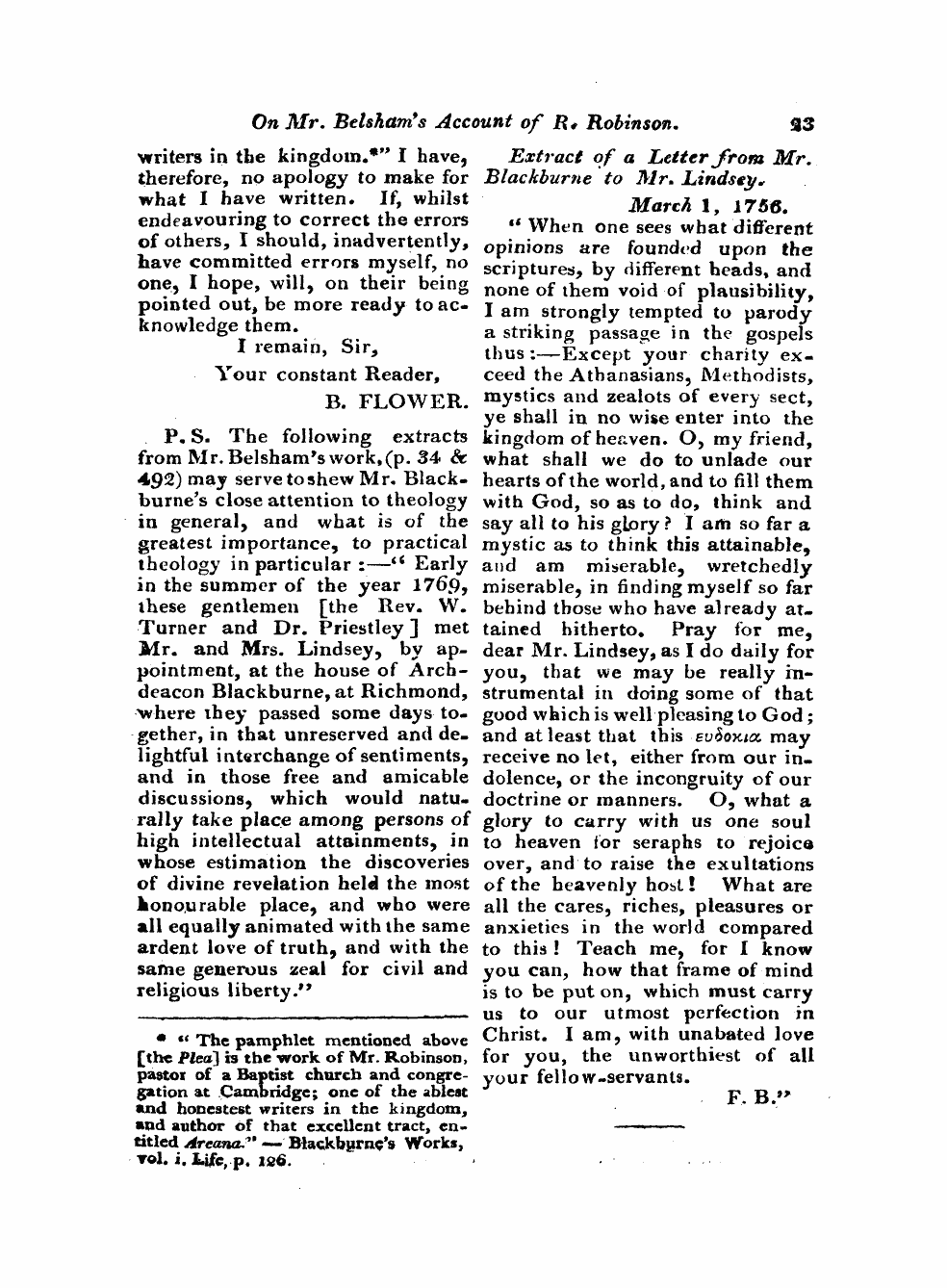 Monthly Repository (1806-1838) and Unitarian Chronicle (1832-1833): F Y, 1st edition - Untitled Article