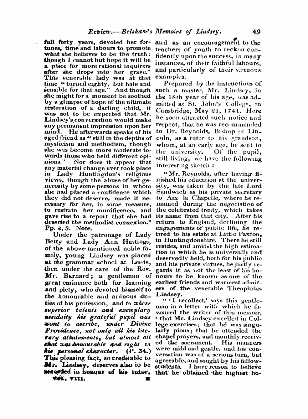 Monthly Repository (1806-1838) and Unitarian Chronicle (1832-1833): F Y, 1st edition - Untitled Article