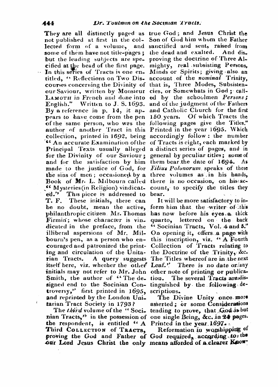 Monthly Repository (1806-1838) and Unitarian Chronicle (1832-1833): F Y, 1st edition - Untitled Article