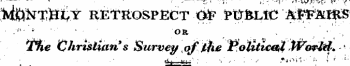 &gt;tosrT)atY RE-tltOSPECT O^F PUBLIC ^I^L«tS J%^ ChrtHiatis Survey,of ihe Political ,}&&$&(* * * ¦¦ » . * -. - •