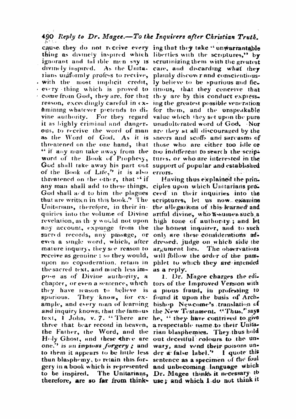 Monthly Repository (1806-1838) and Unitarian Chronicle (1832-1833): F Y, 1st edition - Untitled Article