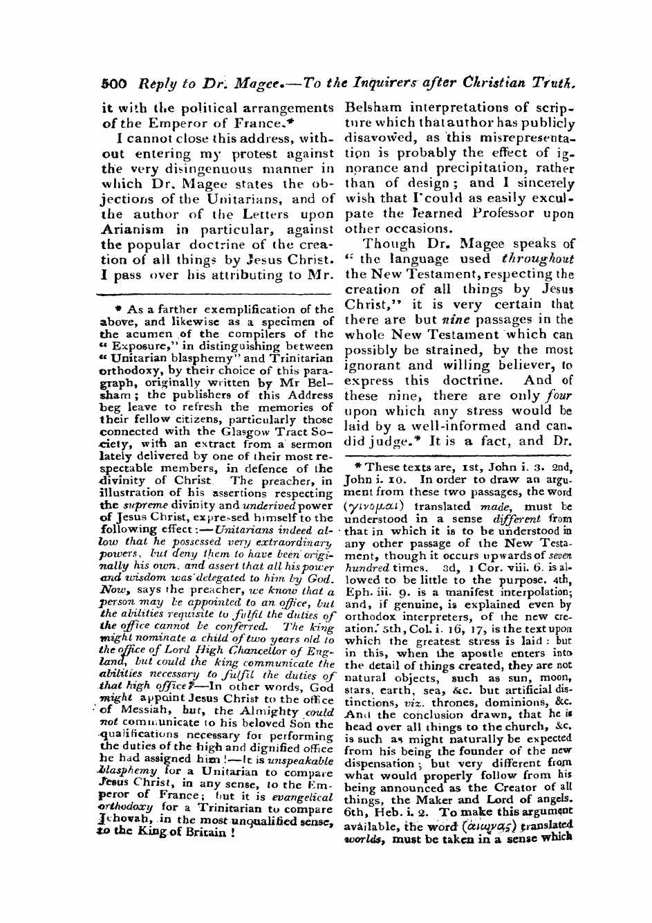 Monthly Repository (1806-1838) and Unitarian Chronicle (1832-1833): F Y, 1st edition - Untitled Article