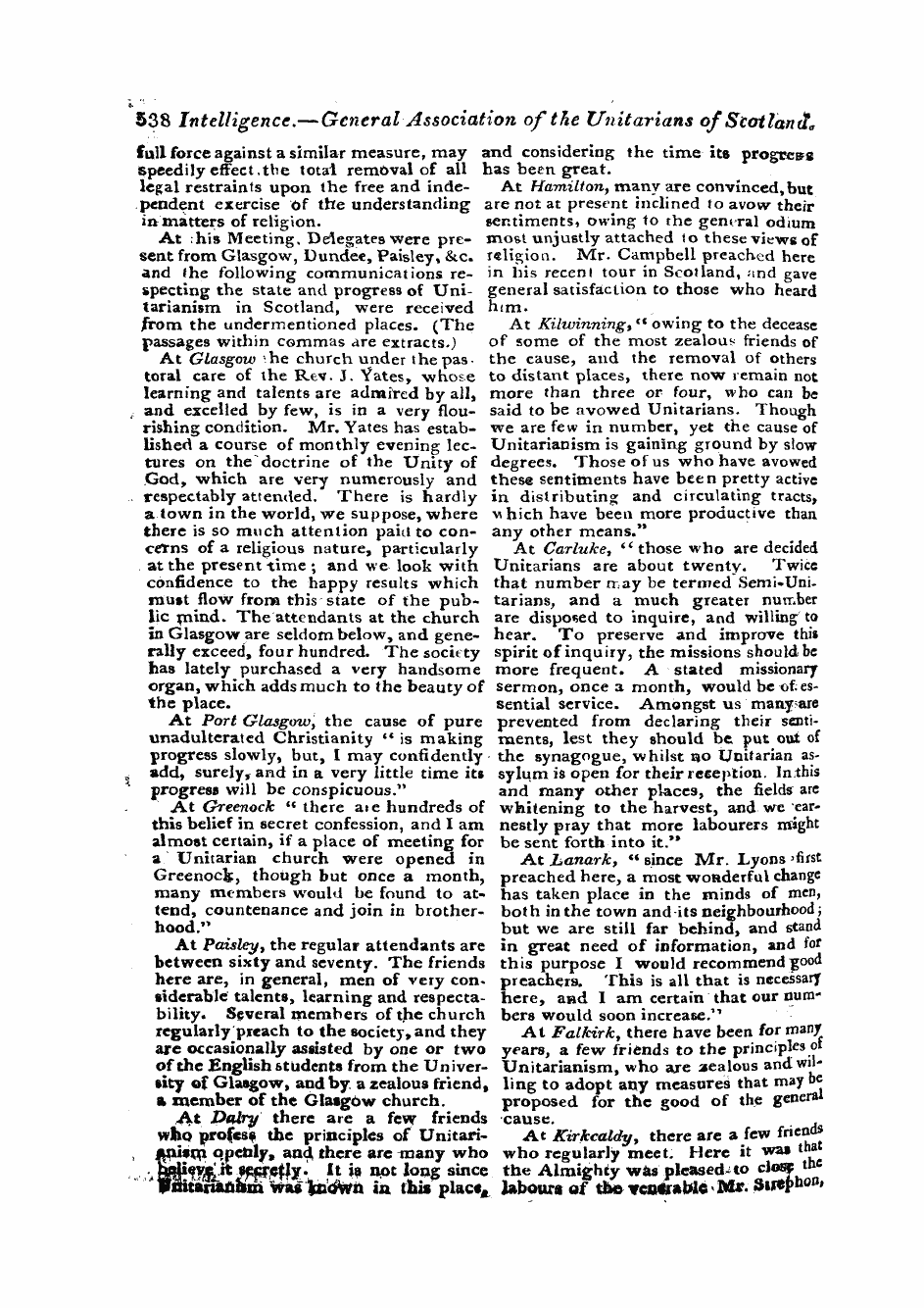 Monthly Repository (1806-1838) and Unitarian Chronicle (1832-1833): F Y, 1st edition - Untitled Article