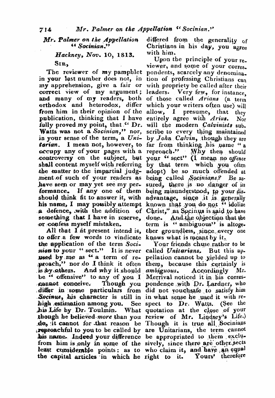 Monthly Repository (1806-1838) and Unitarian Chronicle (1832-1833): F Y, 1st edition: 22