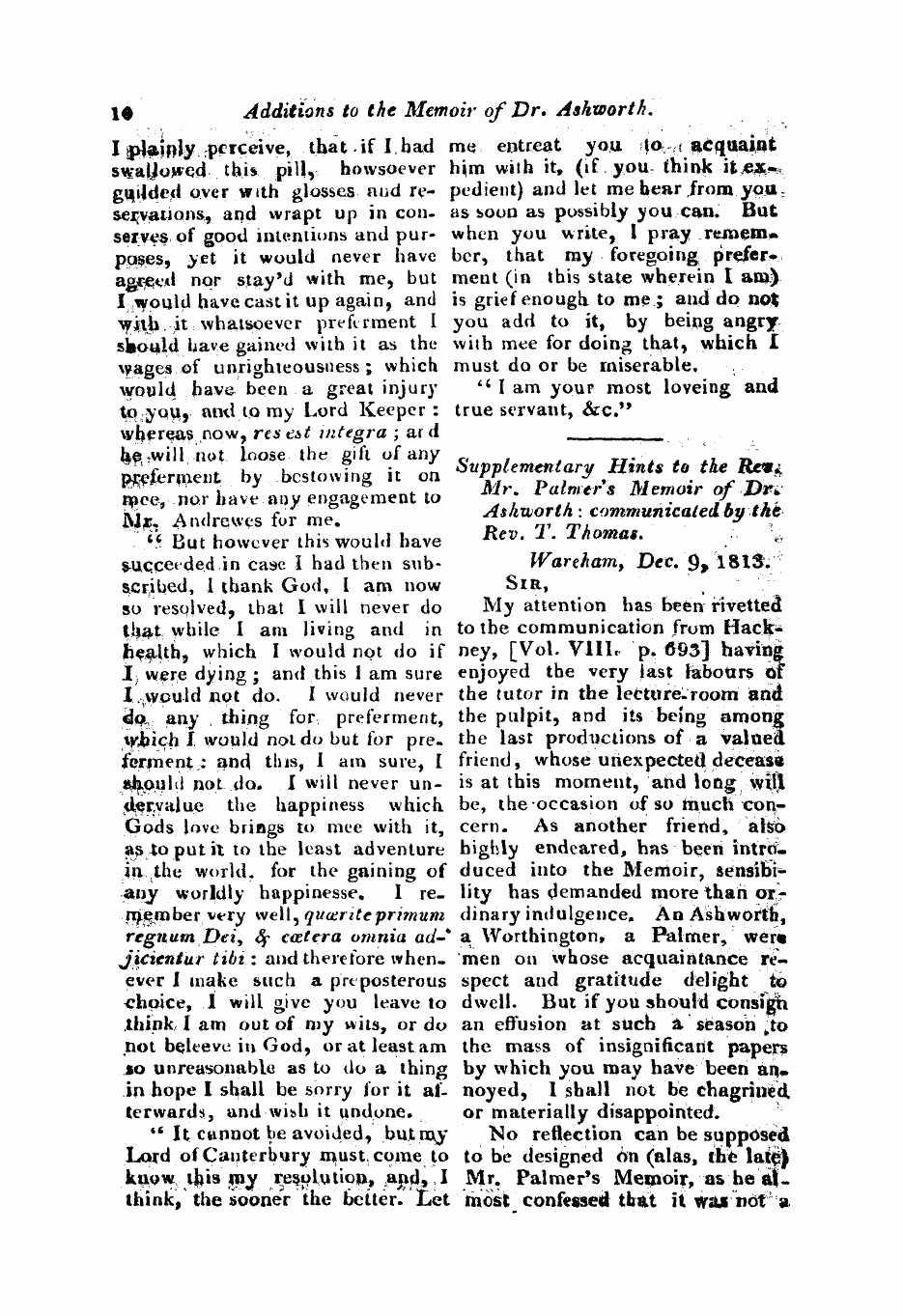 Monthly Repository (1806-1838) and Unitarian Chronicle (1832-1833): F Y, 1st edition: 10