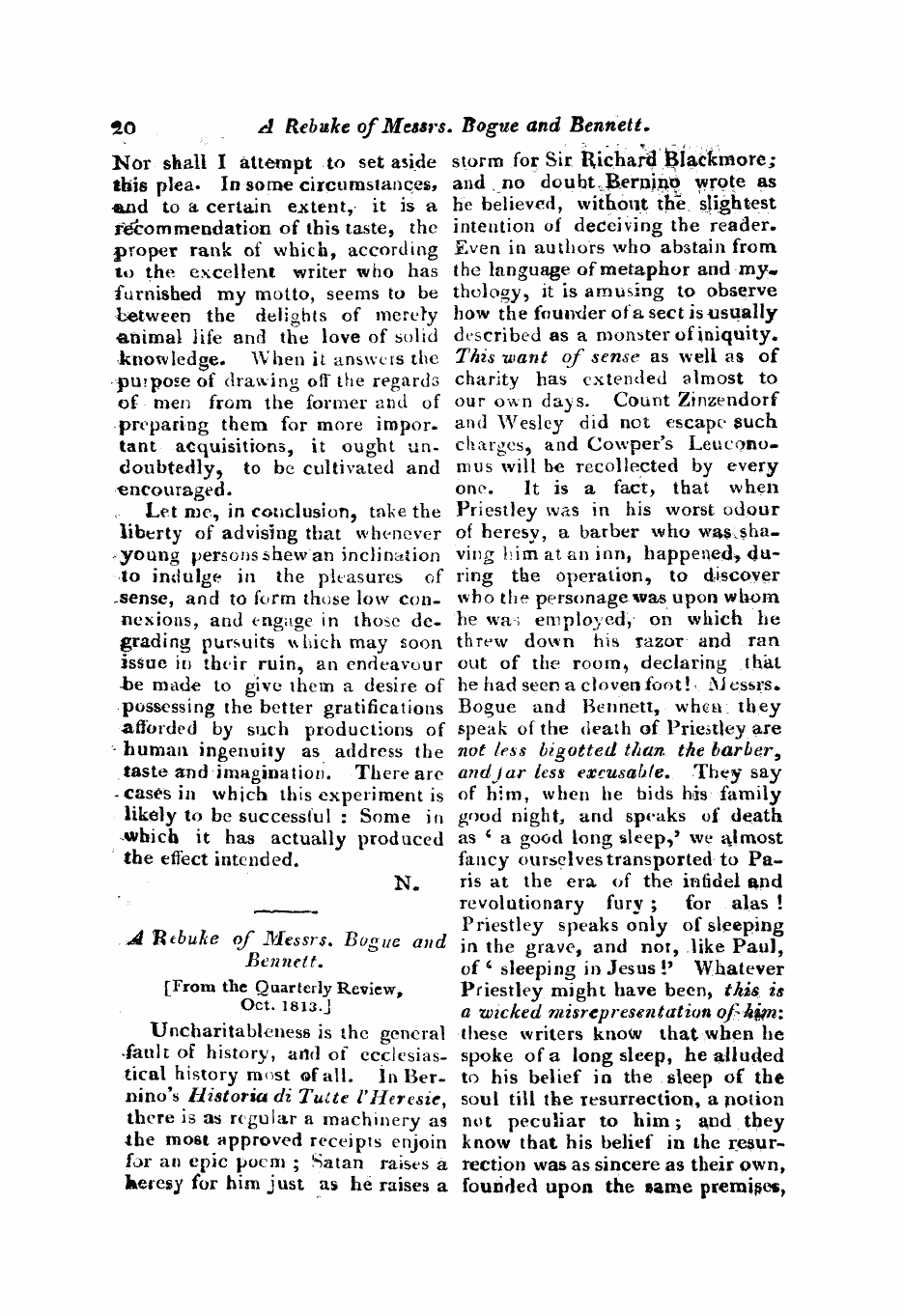 Monthly Repository (1806-1838) and Unitarian Chronicle (1832-1833): F Y, 1st edition - Untitled Article