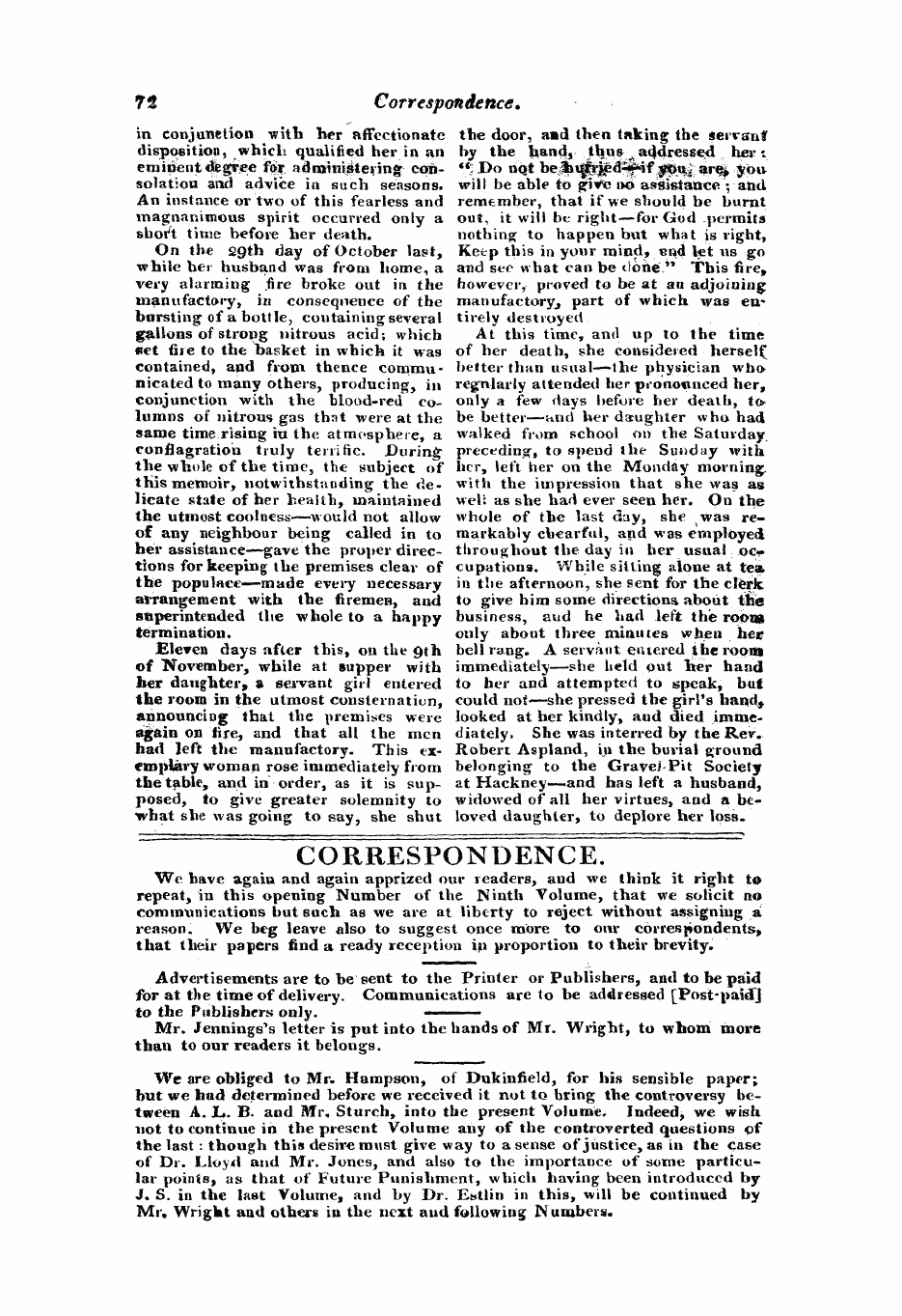 Monthly Repository (1806-1838) and Unitarian Chronicle (1832-1833): F Y, 1st edition: 72