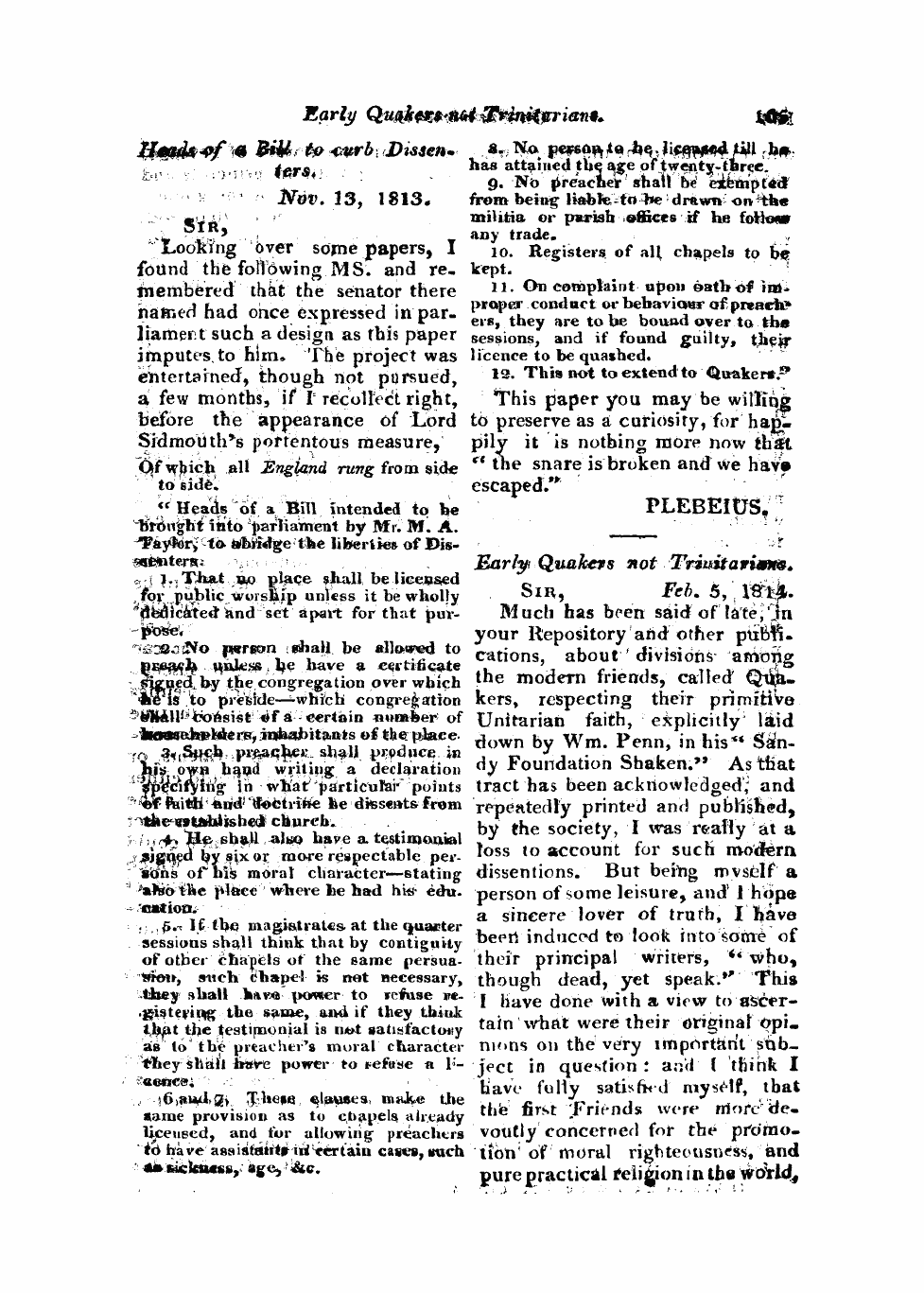 Monthly Repository (1806-1838) and Unitarian Chronicle (1832-1833): F Y, 1st edition: 29