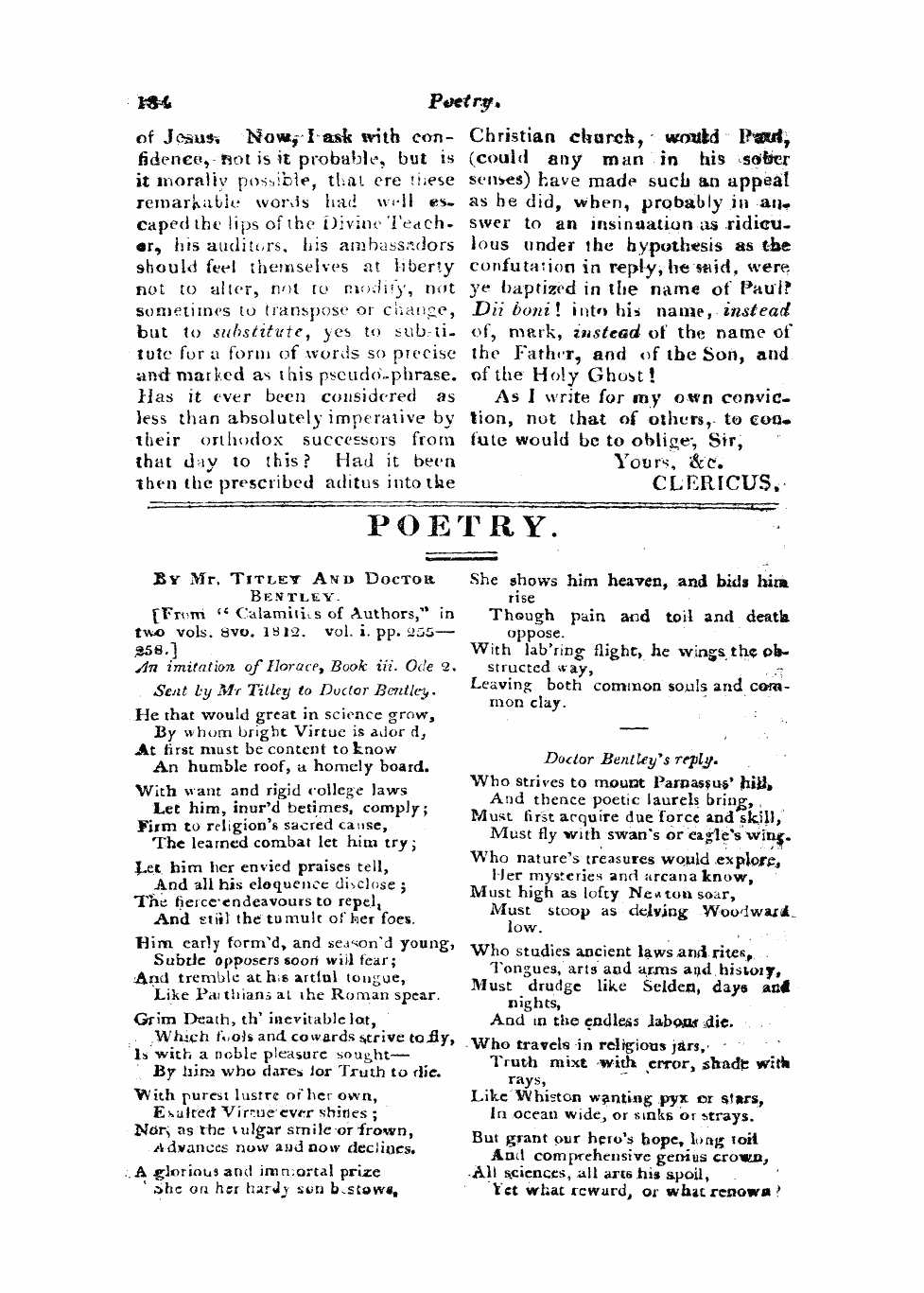 Monthly Repository (1806-1838) and Unitarian Chronicle (1832-1833): F Y, 1st edition - Poetry.