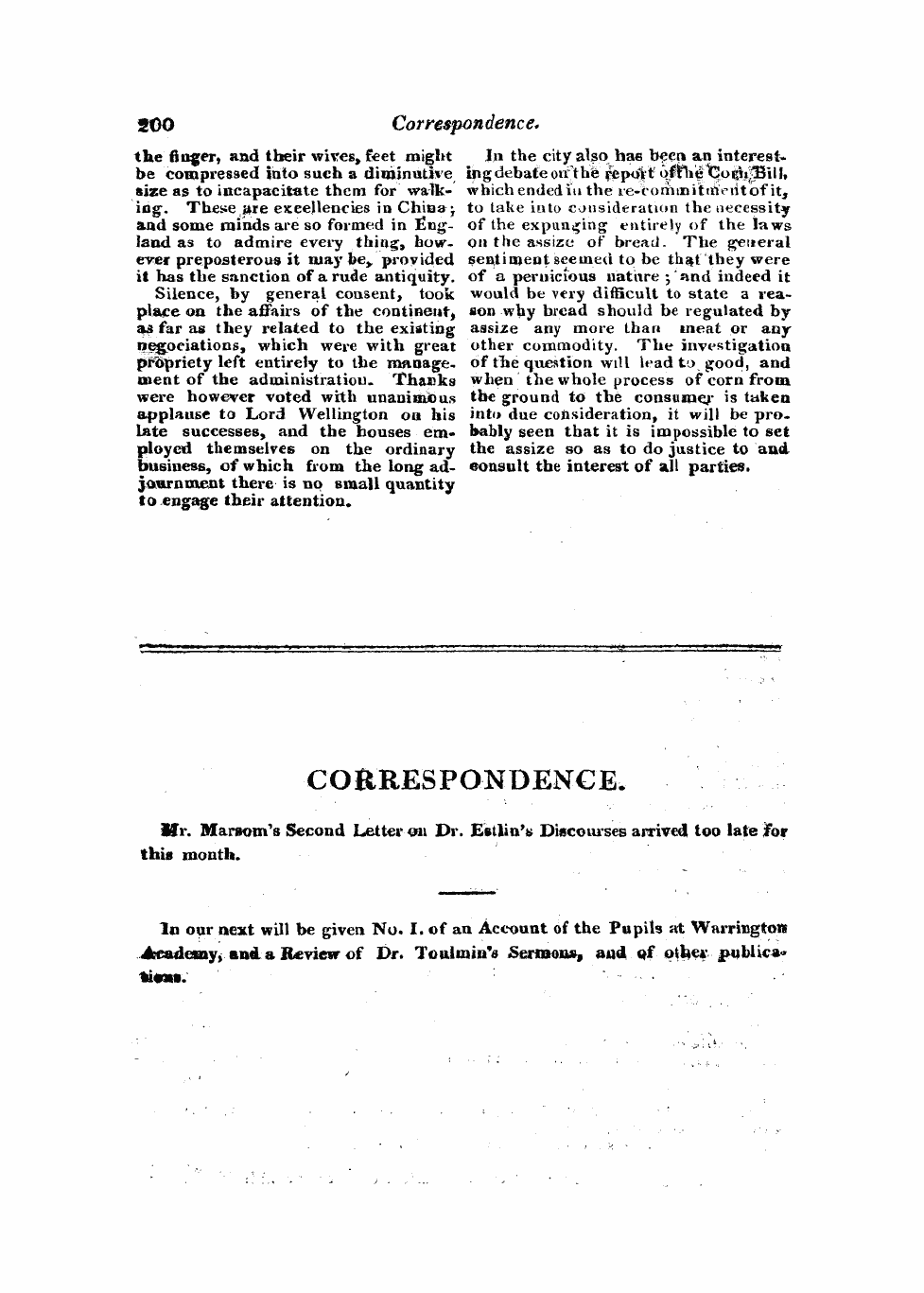 Monthly Repository (1806-1838) and Unitarian Chronicle (1832-1833): F Y, 1st edition - Untitled Article