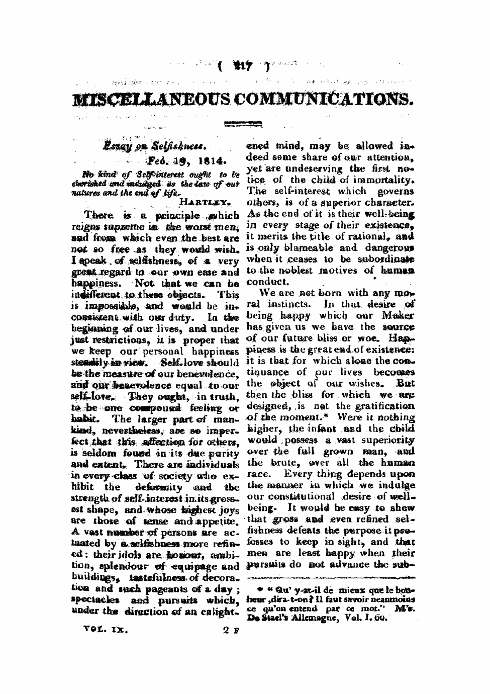 Monthly Repository (1806-1838) and Unitarian Chronicle (1832-1833): F Y, 1st edition - Untitled Article