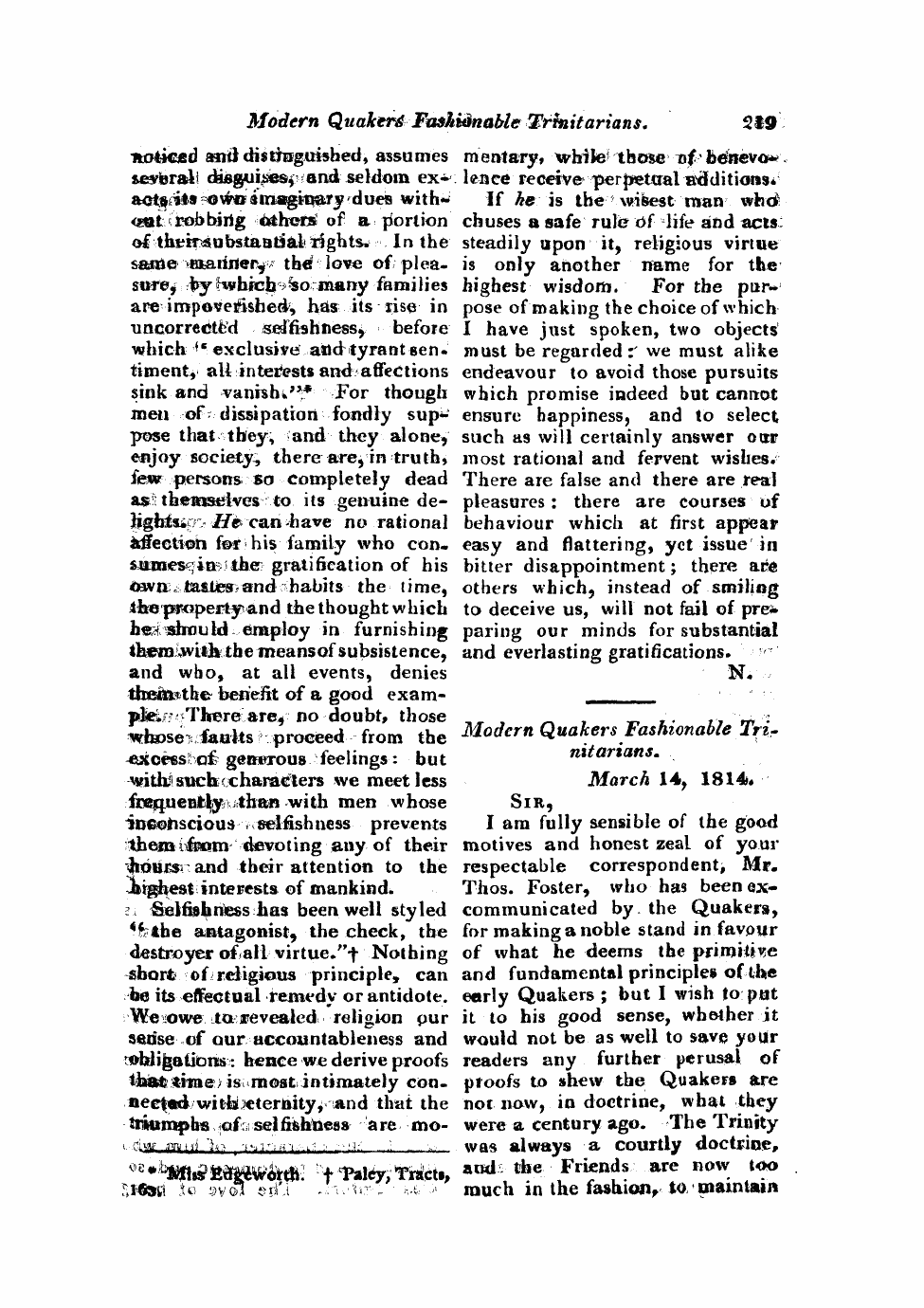 Monthly Repository (1806-1838) and Unitarian Chronicle (1832-1833): F Y, 1st edition: 19