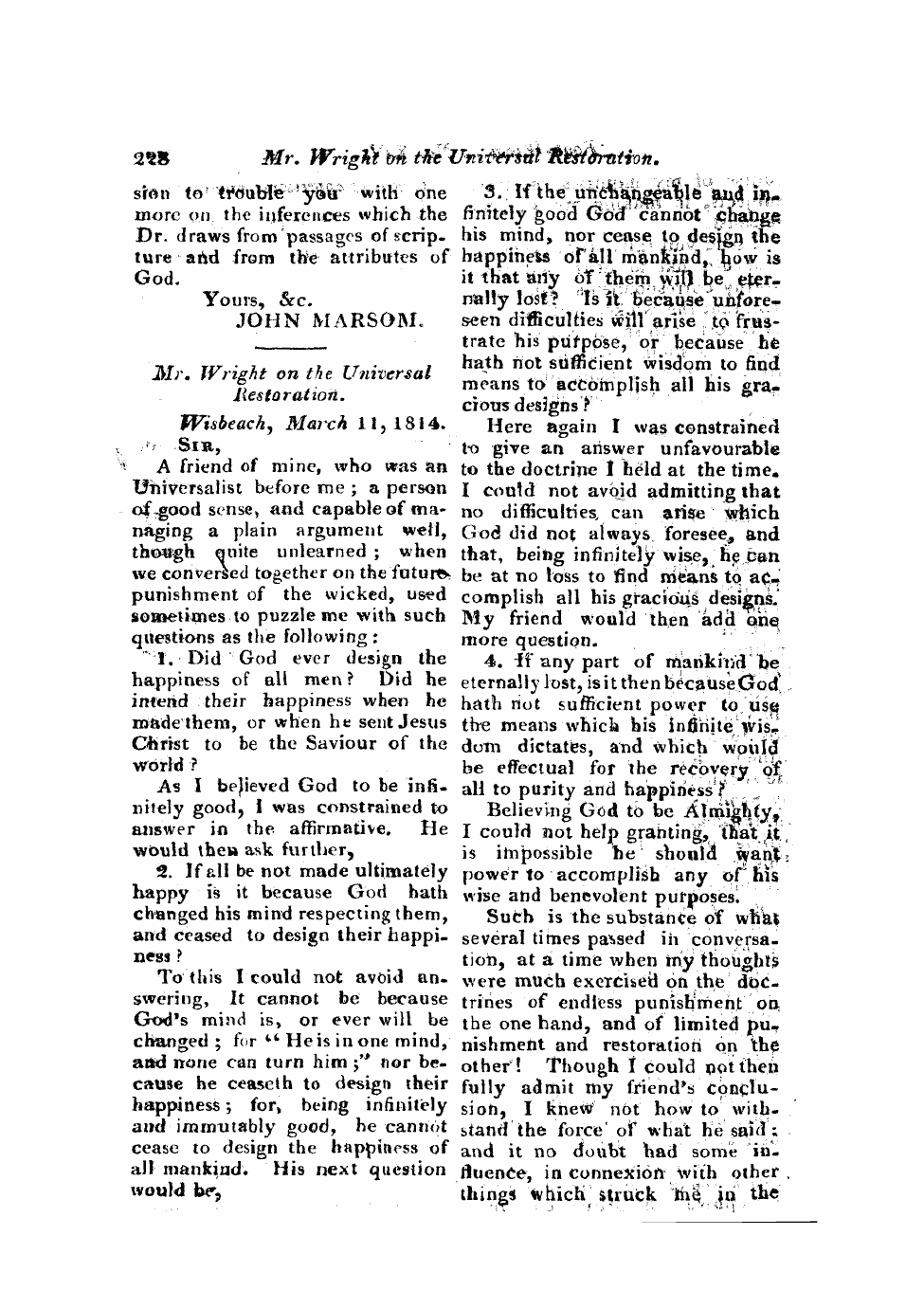 Monthly Repository (1806-1838) and Unitarian Chronicle (1832-1833): F Y, 1st edition - Untitled Article