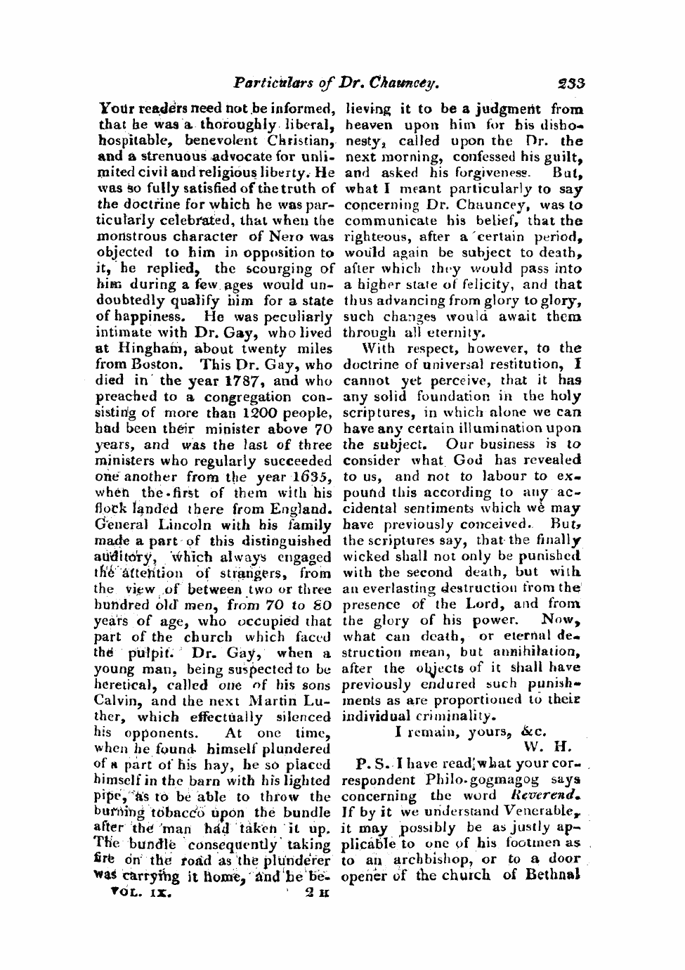 Monthly Repository (1806-1838) and Unitarian Chronicle (1832-1833): F Y, 1st edition - Untitled Article