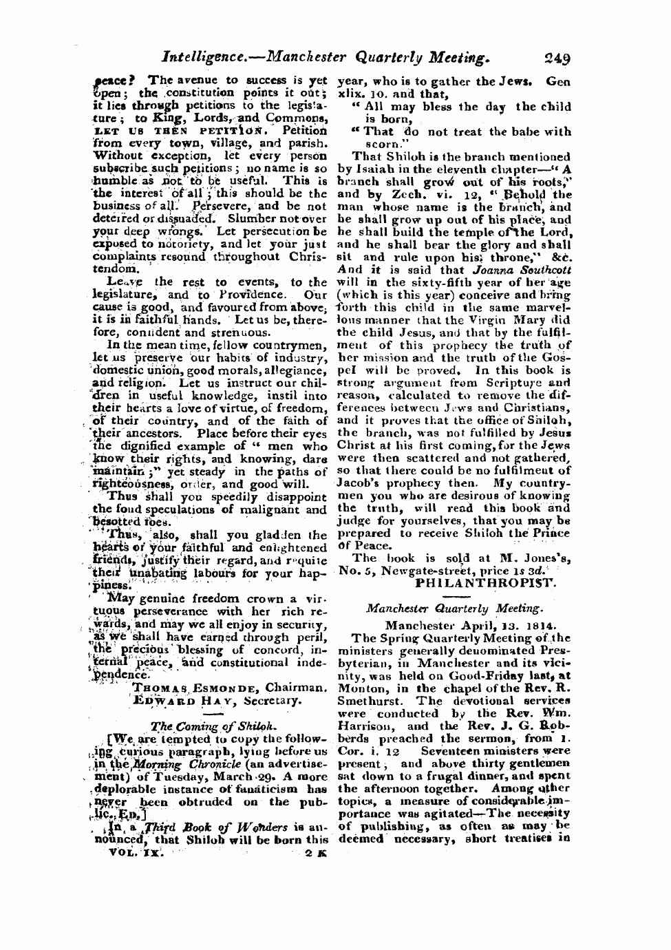 Monthly Repository (1806-1838) and Unitarian Chronicle (1832-1833): F Y, 1st edition: 49