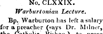 No. CLXXIX. Warburtonian Lecture. Bp. Wa...
