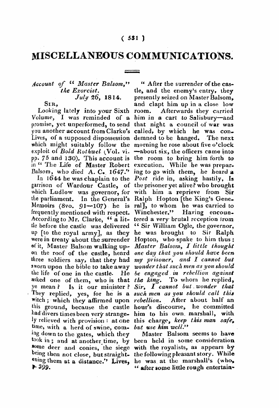 Monthly Repository (1806-1838) and Unitarian Chronicle (1832-1833): F Y, 1st edition - Untitled Article