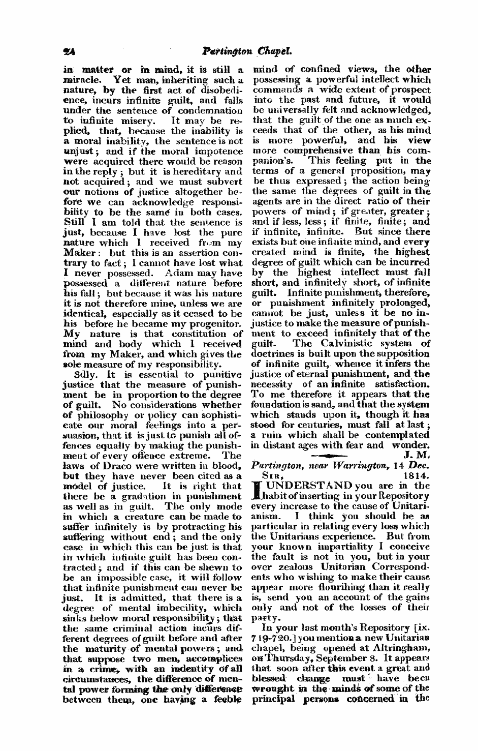 Monthly Repository (1806-1838) and Unitarian Chronicle (1832-1833): F Y, 1st edition: 24