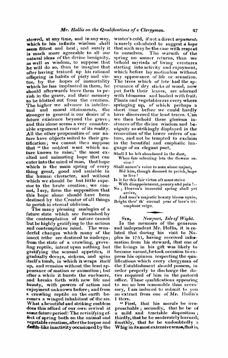 Monthly Repository (1806-1838) and Unitarian Chronicle (1832-1833): F Y, 1st edition - Untitled Article