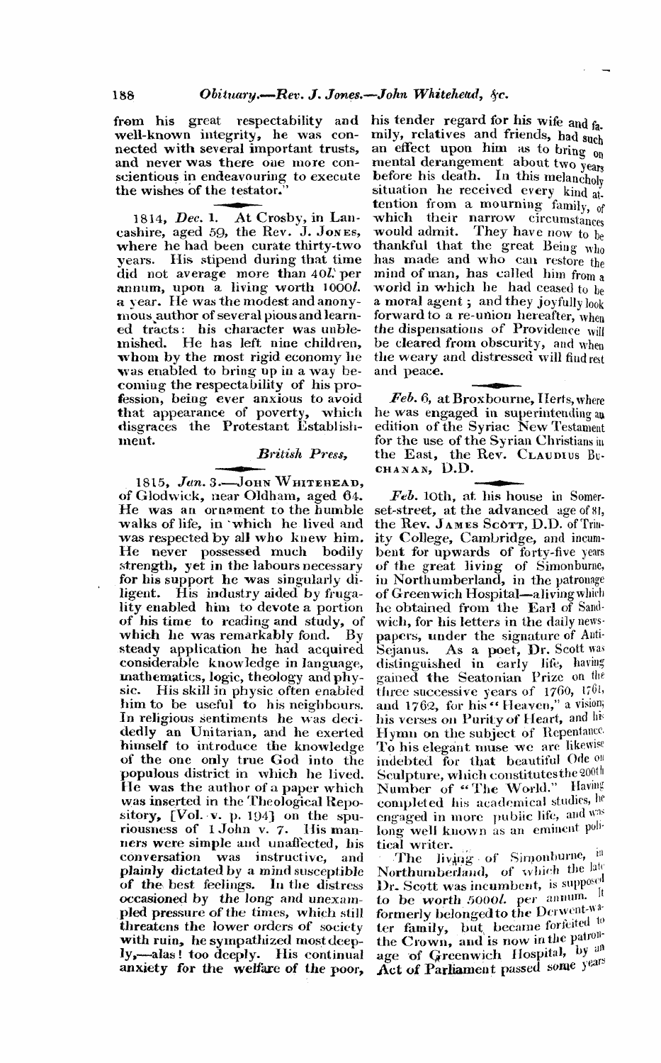 Monthly Repository (1806-1838) and Unitarian Chronicle (1832-1833): F Y, 1st edition - Untitled Article