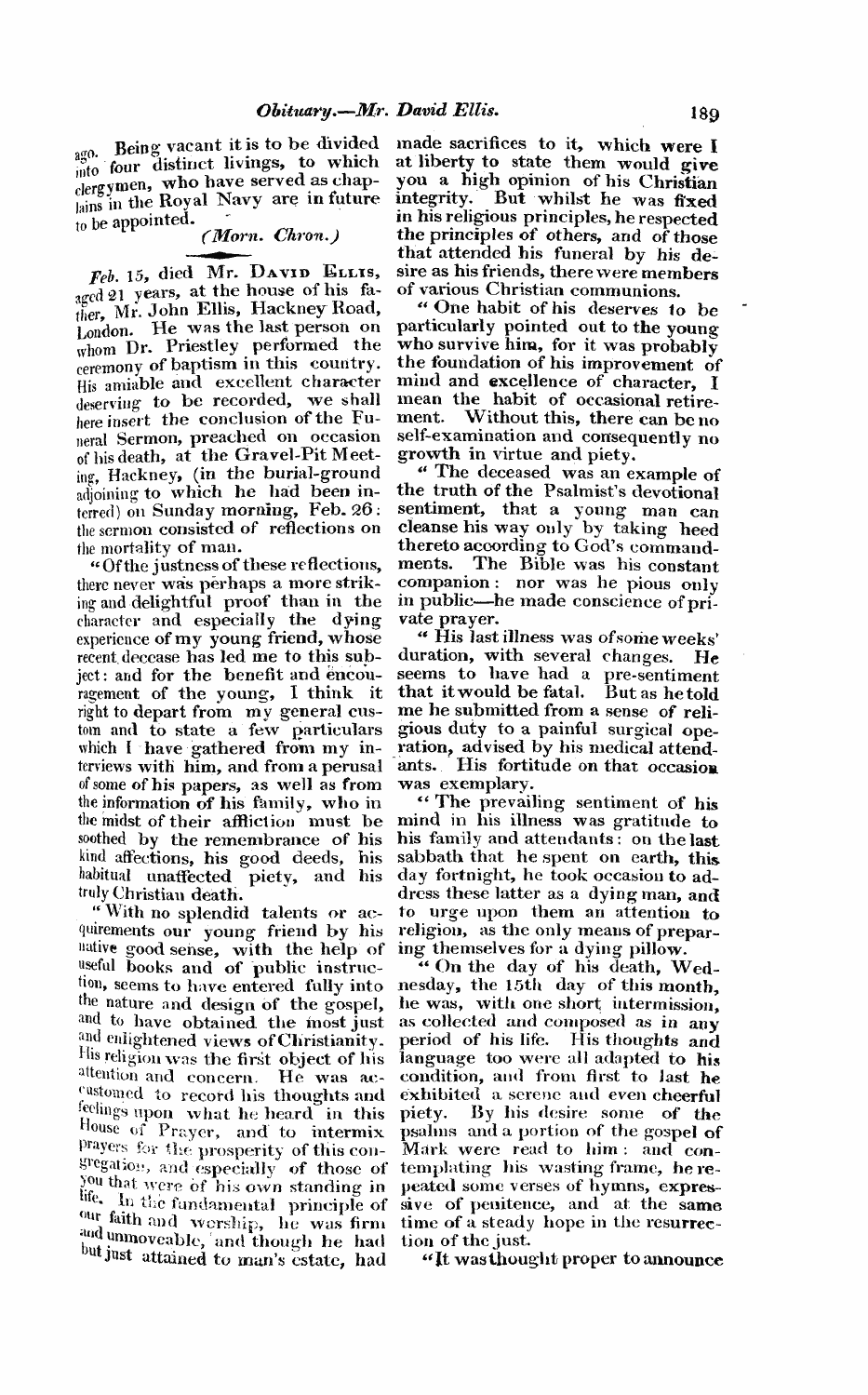 Monthly Repository (1806-1838) and Unitarian Chronicle (1832-1833): F Y, 1st edition - Untitled Article