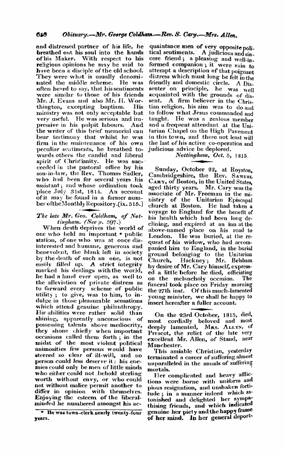 Monthly Repository (1806-1838) and Unitarian Chronicle (1832-1833): F Y, 1st edition - Untitled Article