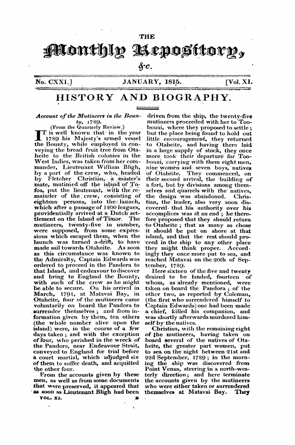 Monthly Repository (1806-1838) and Unitarian Chronicle (1832-1833): F Y, 1st edition - History And Biography. 1 V