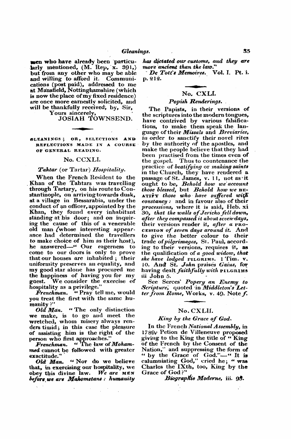 Monthly Repository (1806-1838) and Unitarian Chronicle (1832-1833): F Y, 1st edition - Untitled Article