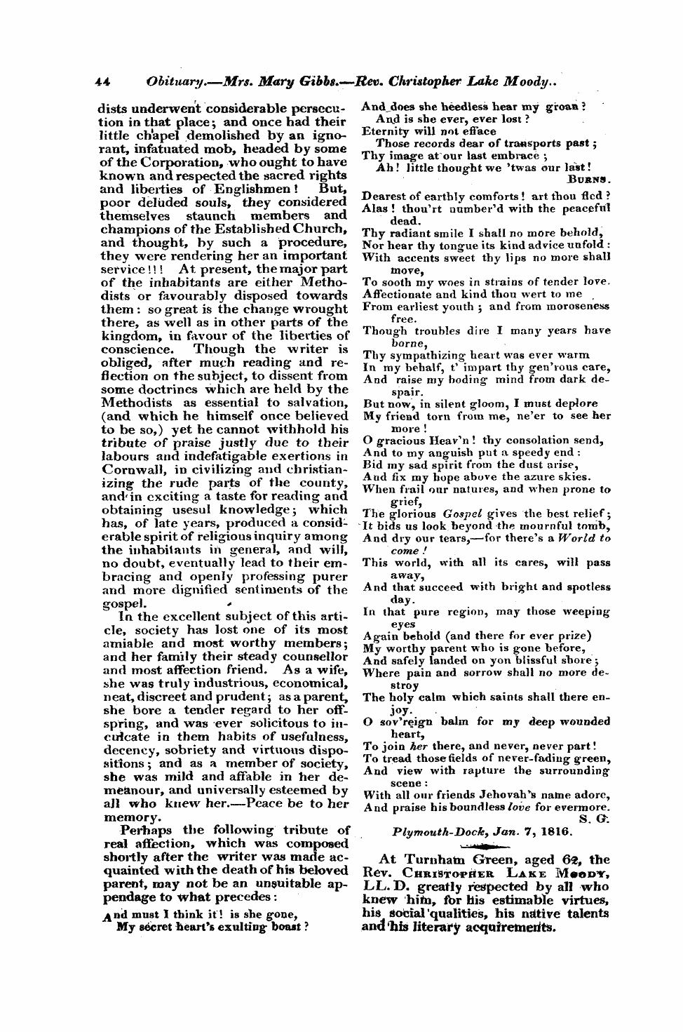 Monthly Repository (1806-1838) and Unitarian Chronicle (1832-1833): F Y, 1st edition: 44