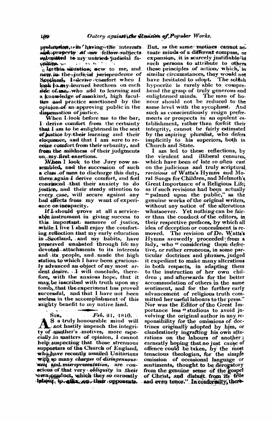 Monthly Repository (1806-1838) and Unitarian Chronicle (1832-1833): F Y, 1st edition - Untitled Article