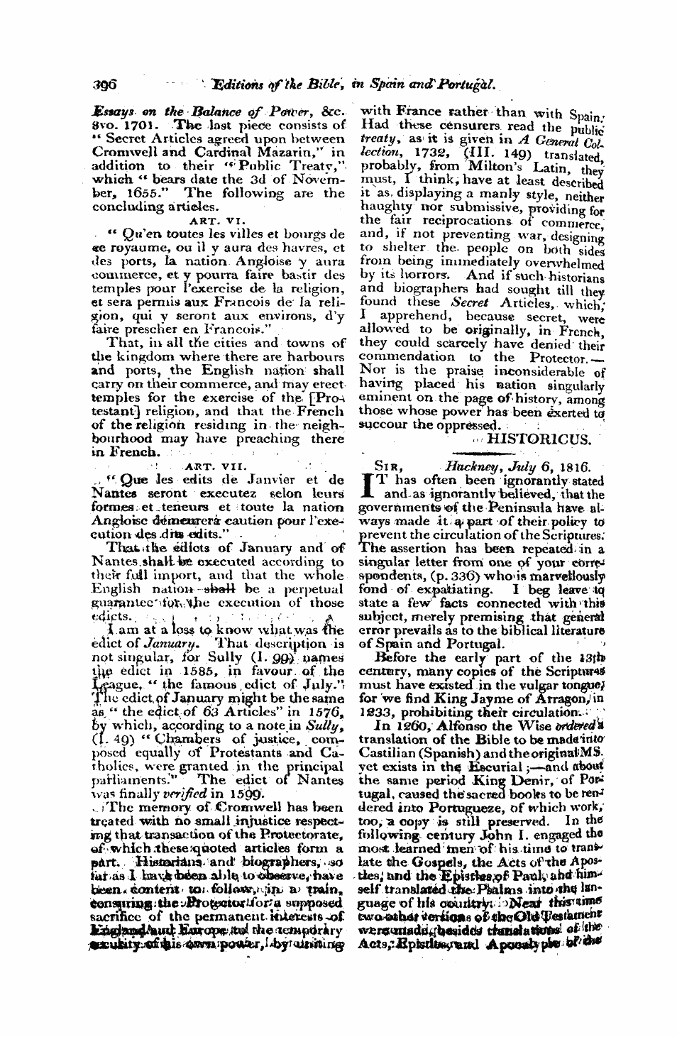 Monthly Repository (1806-1838) and Unitarian Chronicle (1832-1833): F Y, 1st edition - Untitled Article