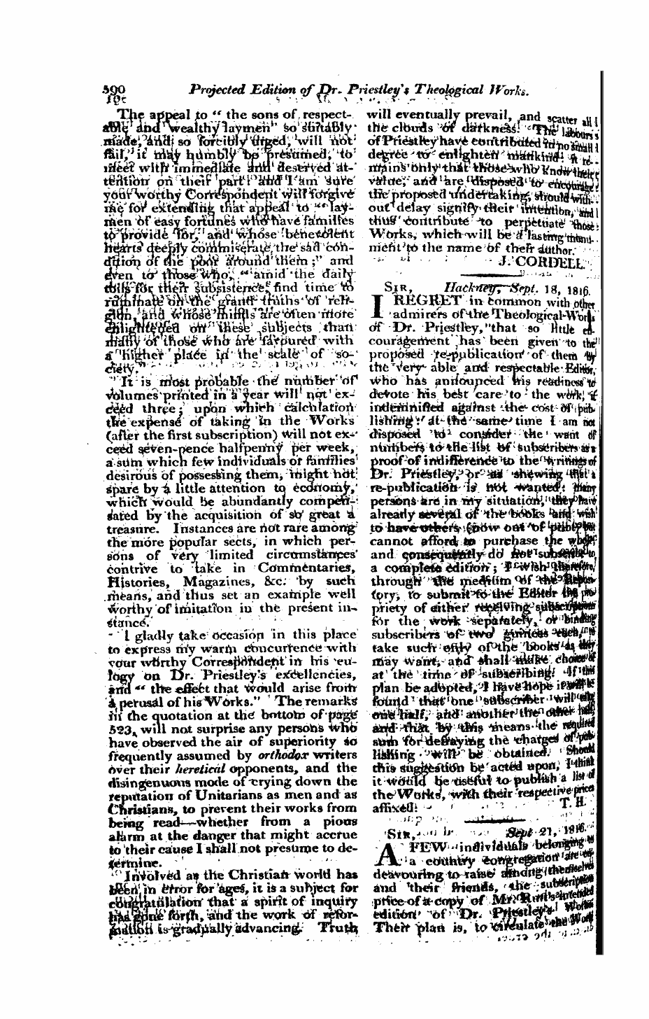 Monthly Repository (1806-1838) and Unitarian Chronicle (1832-1833): F Y, 1st edition: 26