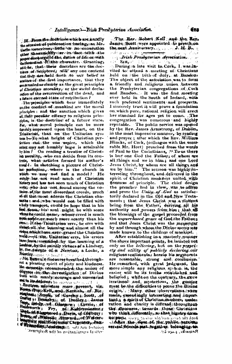 Monthly Repository (1806-1838) and Unitarian Chronicle (1832-1833): F Y, 1st edition - Untitled Article